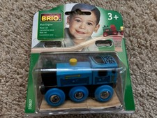 NEW 2004 BRIO 33607 BLUE Engine Classic Wooden Railway Train