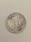 1891 Seated Liberty Silver Dime 10c