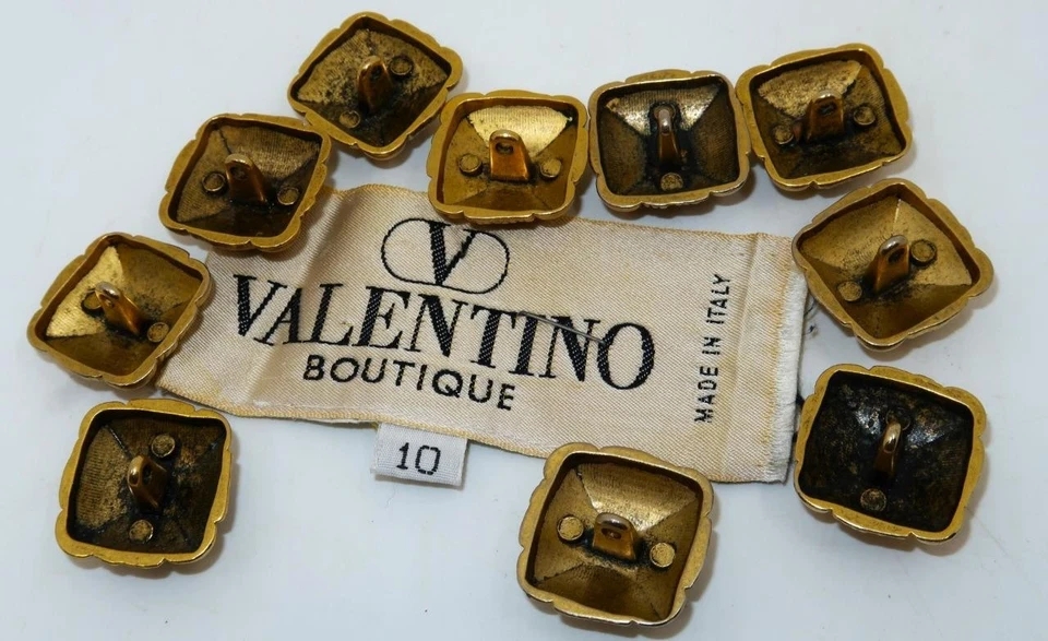Authentic VALENTINO Boutique, Italy, Designer Gold Buttons, 3/4", Set of 10 - Image 3 of 4