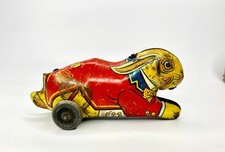 Vintage J. Chein & Co. Made In USA Litho Metal Rabbit  Wind Up Toy