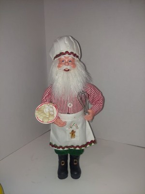 Gingerbread Traditions Baking Santa Figurine Doll, Christmas Decoration