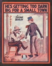He's Getting Too Darn Big For A Small Town 1916 RARE Irving Berlin Sheet Music