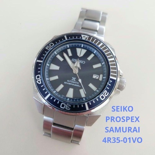 Seiko Prospex Samurai SBDY007 4R35 Diver 200m Auto Watch Used 7.3in Wrist
