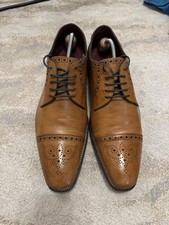 Loake Foley semi-brogue derby shoes in tan calf leather