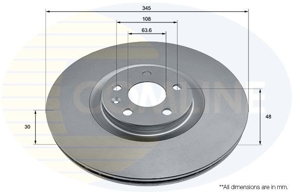 Brake Disc Front Fits Volvo S60 S90 V60 V90 XC40 XC60 XC90 COMLINE ADC2923V
