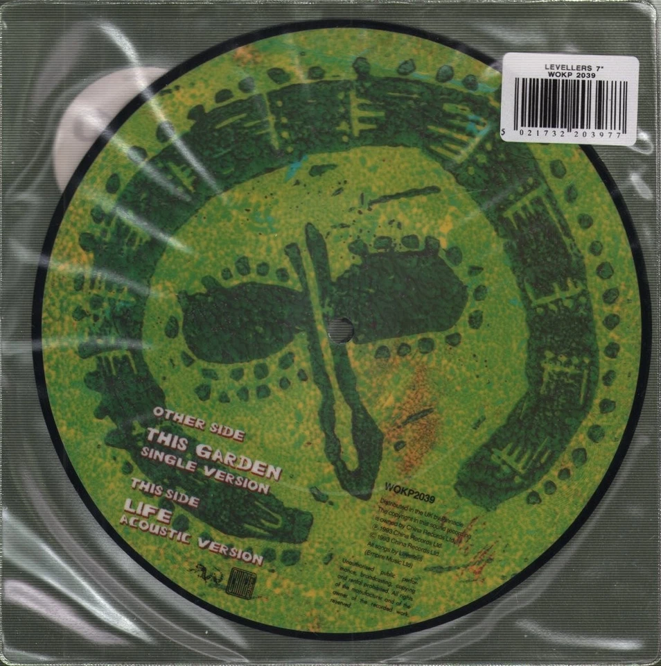 Levellers Diese Garten 7" Vinyl UK China 1993 Limitierte Auflage Pic Disc In - Bild 2 von 2