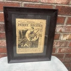 Antique Daily Reciter 1800s Periodical Newspaper Magazine Ist Issue Vol 1 Framed