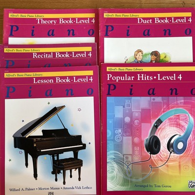 Alfred's Basic Piano Level 4 Lesson+Recital+Hits+Duet+Popular+Theory 5 Hefte zus