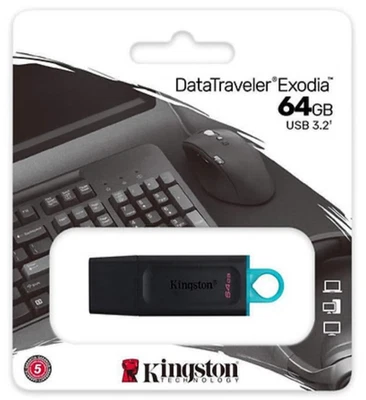 Kingston 64GB Data Traveler Exodia 3.2 USB Flash Drive Memory Stick