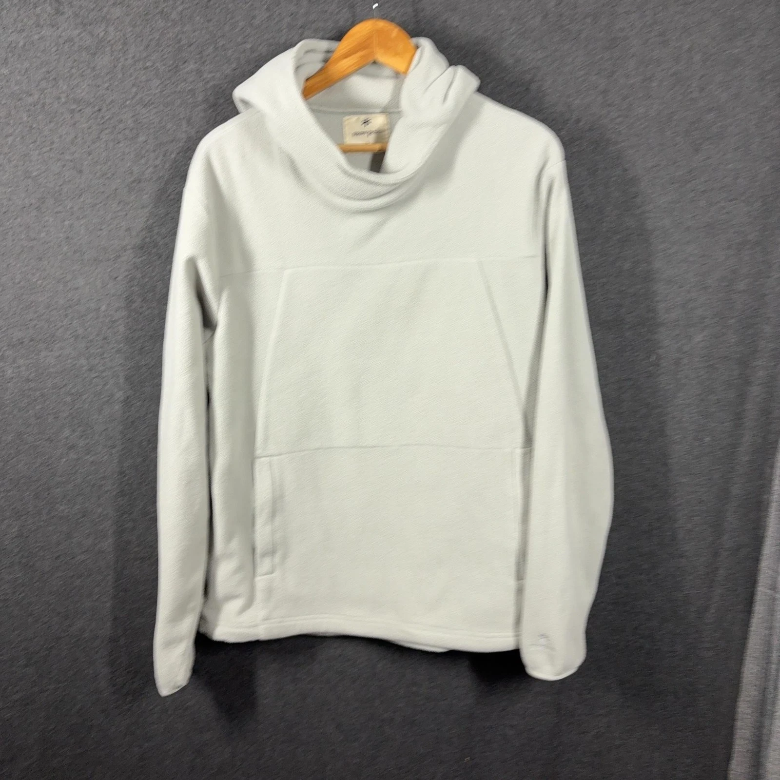 Snow Peak Hoodie Mens L Grey Polartec Fleece High Neck Pullover Winter Outdoor