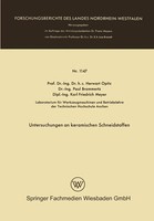 Herwart Opitz | Untersuchungen An Keramischen Schneidstoffen | Taschenbuch
