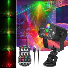 DJ Laser Party Lights, RGB LED Disco Light, Sound Activated Projector Strobe Lig