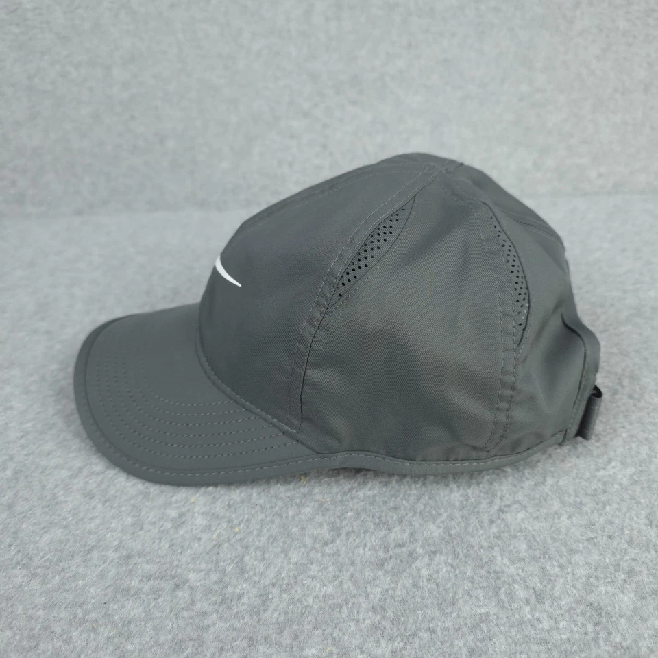 Nike Hat Cap Strap Back Gray Featherlight Lifghtweight Running Training Tennis - Image 2 of 4