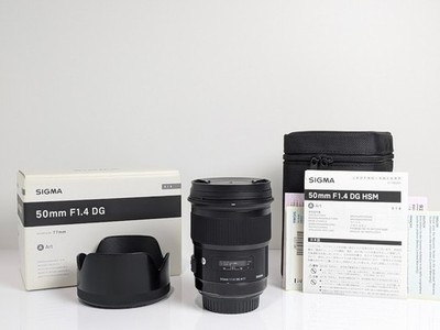 Sigma DG 50mm F1.4 Art Objektiv 014 Canon EF [Top mit Haube mit Box Case] schneller Versand