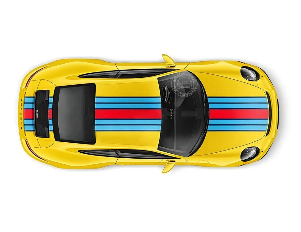 Calcomanía adhesiva gráfica a rayas de carreras para vinilo Porsche 991 718 Boxster Cayman Foto 3 de 4