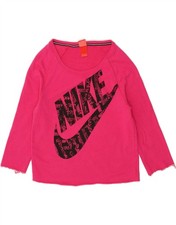 NIKE Womens Graphic Sweatshirt Jumper UK 14 Medium Pink GT01