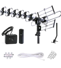 Five Star Outdoor Hd Tv Antenna Strongest Up To 200 Miles Long Range with Motori