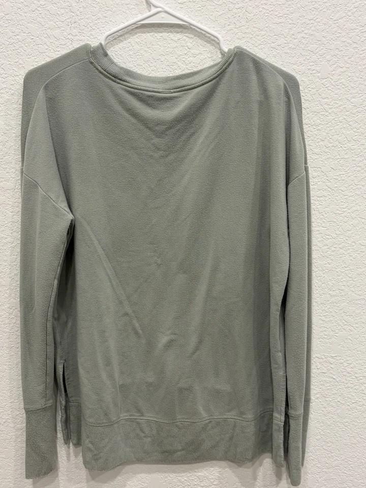 ATHLETA 轻便运动衫女式 M 码鼠尾草棉圆领 Terry 运动 — 第 3/3 张图片