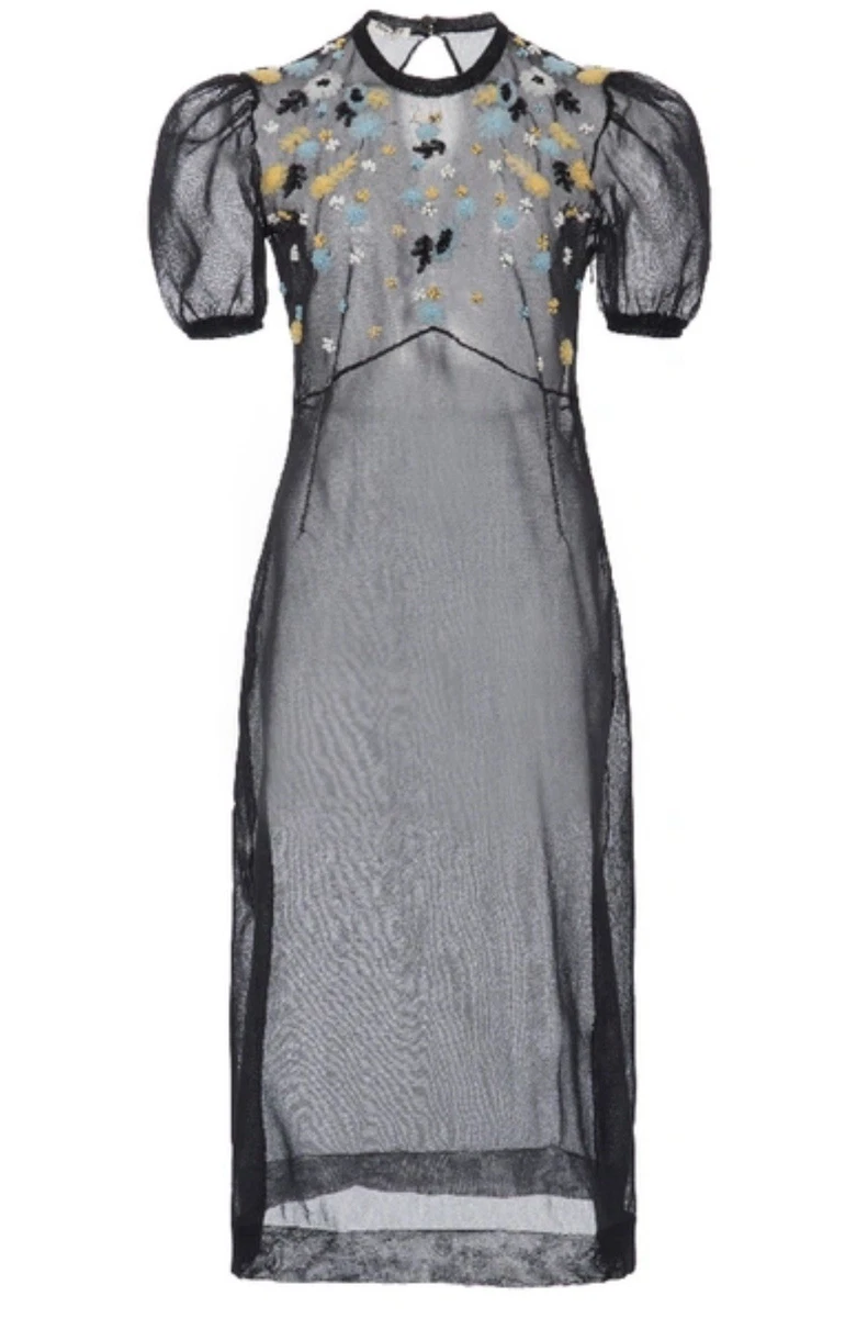 sachin and babi light blue dress Kate Spade SZ 2 Halter Mini Dress Pom Floral Embroidered Fit 'n Flare Lined  Blue - $349 main image 0