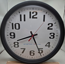 American Time E56BAND301  12” Clock With Auto Set and DST Works Great.