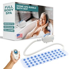 SereneLife Portable Spa Bubble Bath Massager - Waterproof Non-Slip Mat Blue