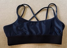 NOLI Strappy Sports Bra Navy Cross Back Yoga Athleisure Made In USA Medium