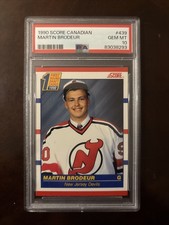 1990 SCORE CANADIAN #439 MARTIN BRODEUR ROOKIE RC PSA 10 GEM MINT