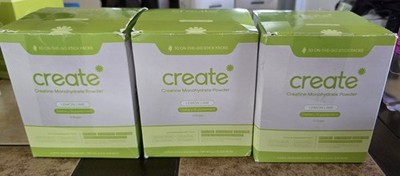 Lot Of 3 Create Single Serve Creatine Monohydrate Powder - 5g, 30ct Lemon Lime