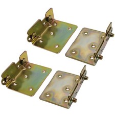 4 Sets Bed Rail Brackets, Bed Rail Fittings Heavy Duty Non-Mortise Double Hoo...