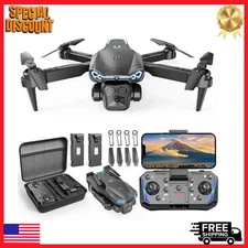 Foldable Drone 1080P HD Camera FPV Live Video Altitude Hold 3DFlip with 2 Batery