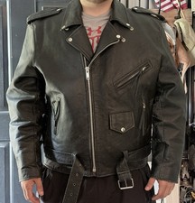 Mens Black Motorcycle Biker Jacket Zip Front ...