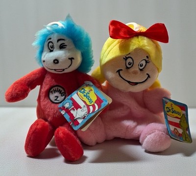 Aurora Dr. Seuss Seussville Cindy Lou Who Bean Bag & Thing 2 Plush Toy Doll 6 +
