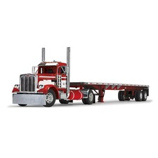 DCP / FIRST GEAR 1/64 SCALE 359 PETERBILT DAY CAB SINGLE AXLE FLATBED TRAILER