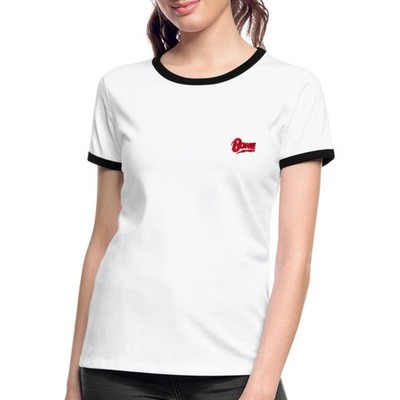 David Bowie Offizielles Logo Als Stick-Design Frauen Kontrast T-Shirt