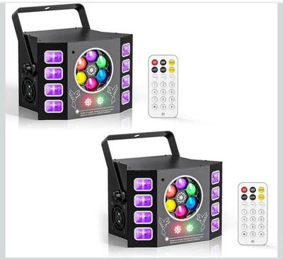 UV DJ lights 100W bee eye strobe, beam patterns, DMX512/remote. 2 Pack
