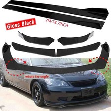 For Honda Civic 2003-2005 Front Bumper Lip Spoiler Splitter Side Skirt Body Kit For Honda Civic 2003-2005 Front Bumper Lip Spoiler Splitter Side Skirt Body Kit