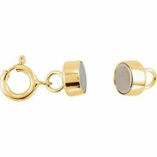 4-Pack Solid 14K Gold Magnetic Clasp Converters, 2 Yellow 2 White Gold