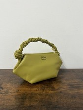 Ganni Bou Bag Green Recycled Leather Small Handbag With Crossbody Strap 