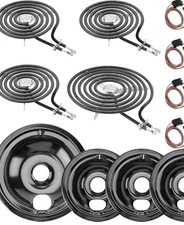 WB31M19 WB31M20 WB30M1 WB30M2 Stove Drip Pan & Burner Element Kit for GE