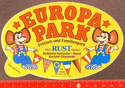 Europapark Rust alter Aufkleber/Sticker  ( Tel. 6021-25 )      (O5-3-49-4)