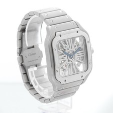 Cartier Santos de Cartier WHSA0015 4109 Skeleton Stainless Steel Watch Full Set 3