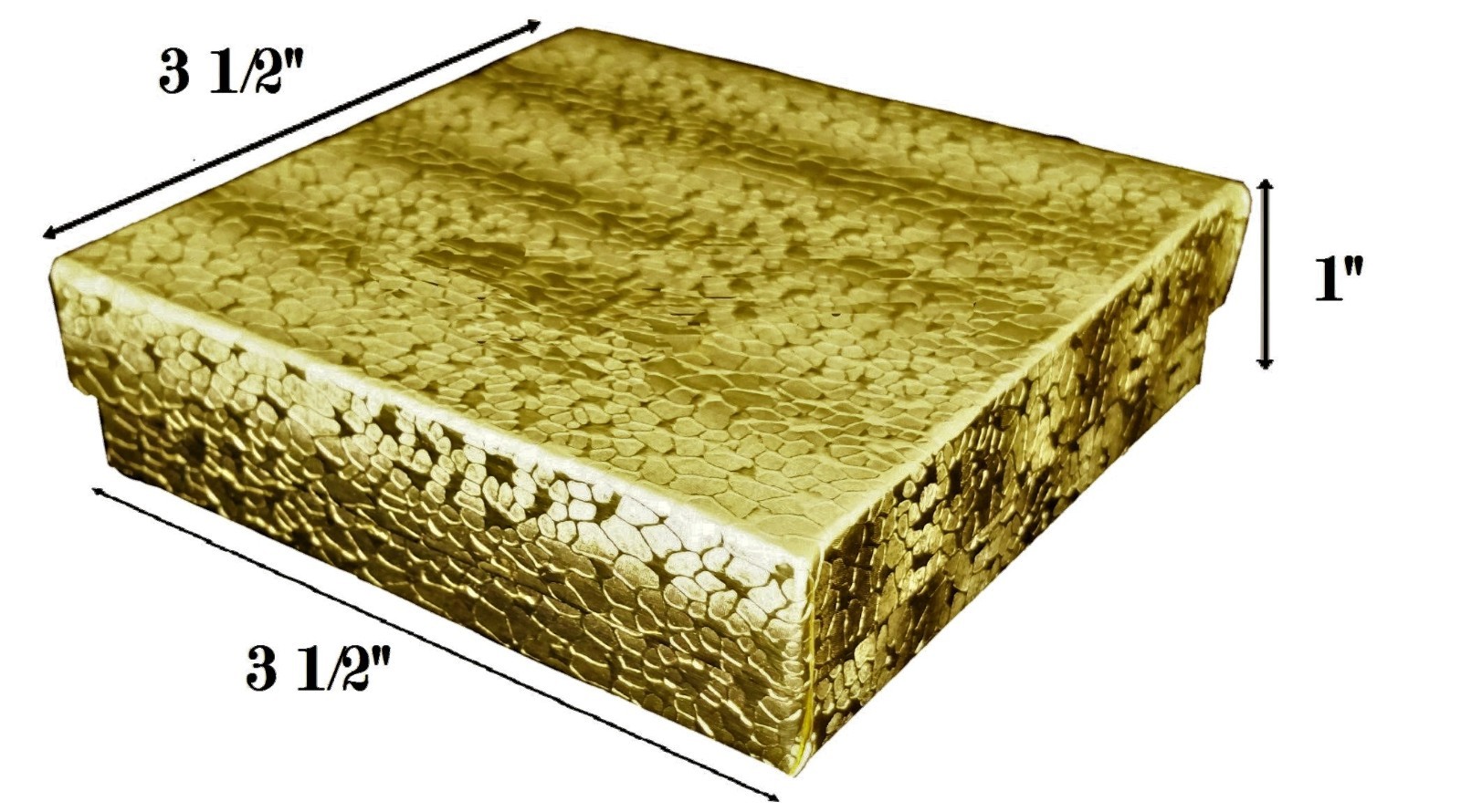 Embossed Gold Cotton Filled Jewelry Gift Boxes