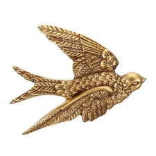  Golden Resin Swallow Wall Art Decor - 3d Bird Wall Sculpture for Home, 