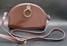 Urban Research Brown Faux Leather Half Moon Crossbody Bag Silver O-Ring B926