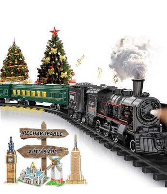 Electric Train Sets for Boys Girls Metal Alloy Christmas Trains Toys Steam Lo...