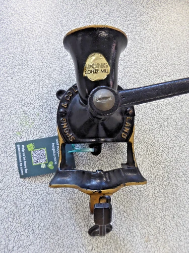 Vintage Spong Coffee Grinder Mill No 1 Cast Iron Hand Crank Wall Table England