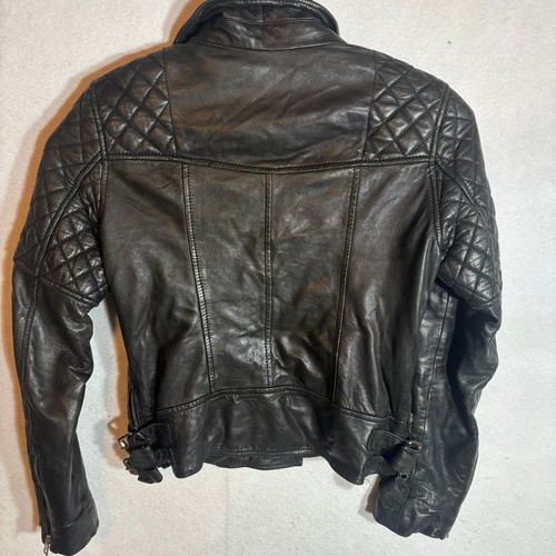 All Saints Walker Motorcycle Quilted Biker Moto Black Leather Jacket US 6 UK 10 - Bild 3 von 9
