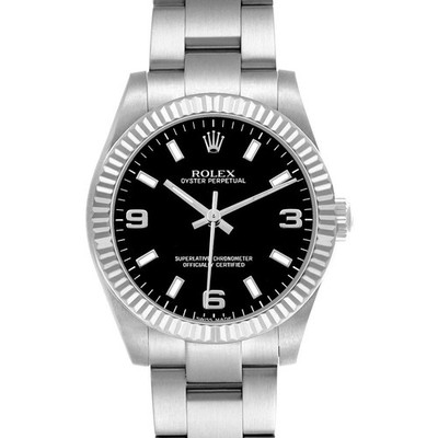 Rolex Oyster Perpetual 31 Midsize Steel Black Dial Ladies Watch 177234