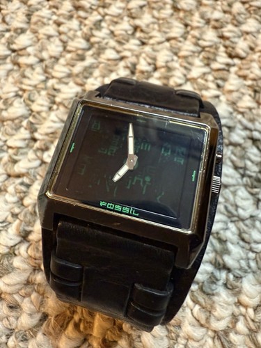 RARE Fossil Watch Jr8340 THE MATRIX MOVIE All original working New Batteries