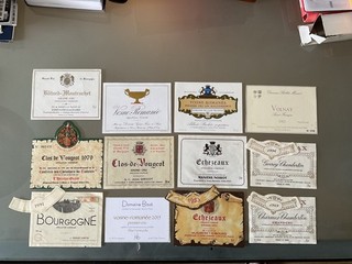 12 ÉTIQUETTES JACKY TRUCHOT DOMAINE BIZOT GROS MUGNERET BICHOT GRIVOT